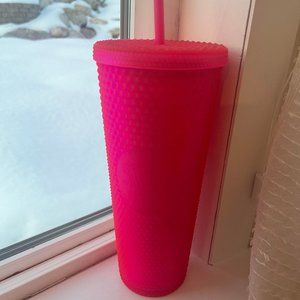 Starbucks Neon Pink Studded Fall 2021 Venti Tumbler Cup Halloween Jelly